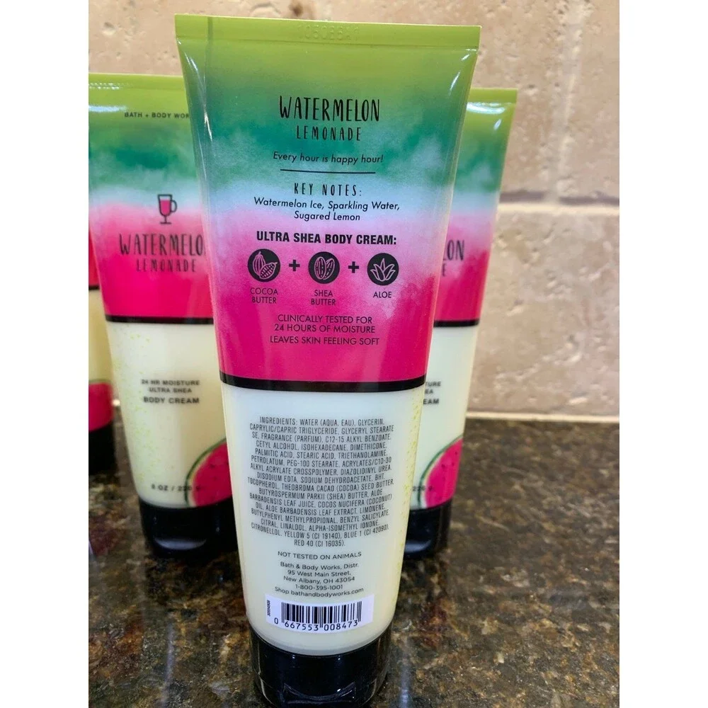 Bath & Body Works Ultra Shea Body Cream 8 oz Watermelon Lemonade (3) NEW